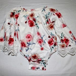 Girls Floral Dress Romper One Piece Size 3-6 Months